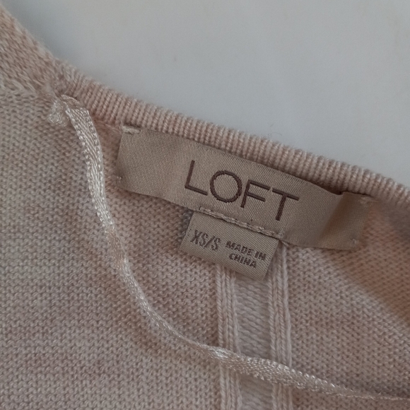 Loft Cream Open Front Short Sleeve Poncho Cardigan Womens Sz XS/S - Picture 5 of 5